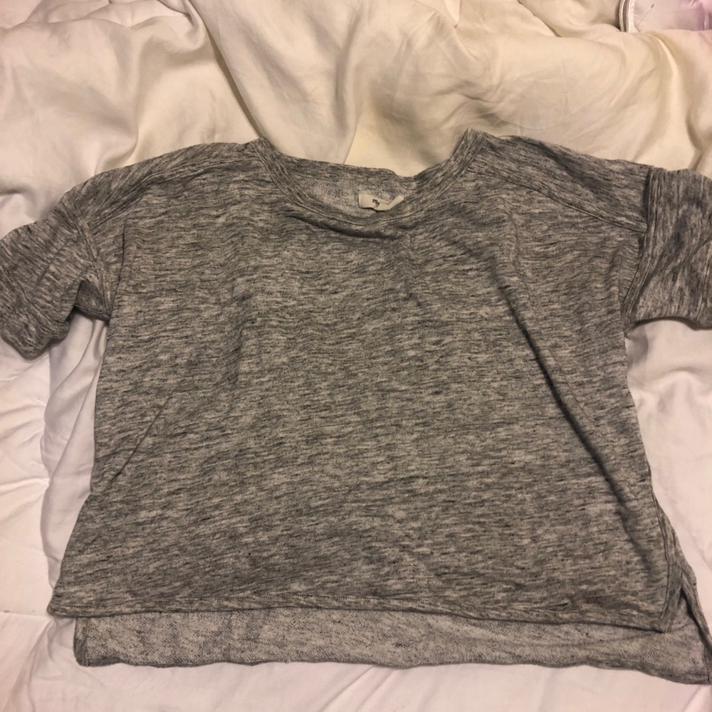 Grey madewell slightly cropped T-shirt